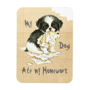 My Japanese Chin Ate My Homework Magnet
