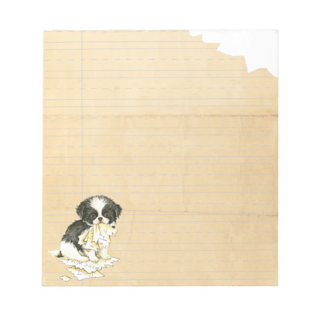 My Japanese Chin Ate My Homework Notepad (Front)