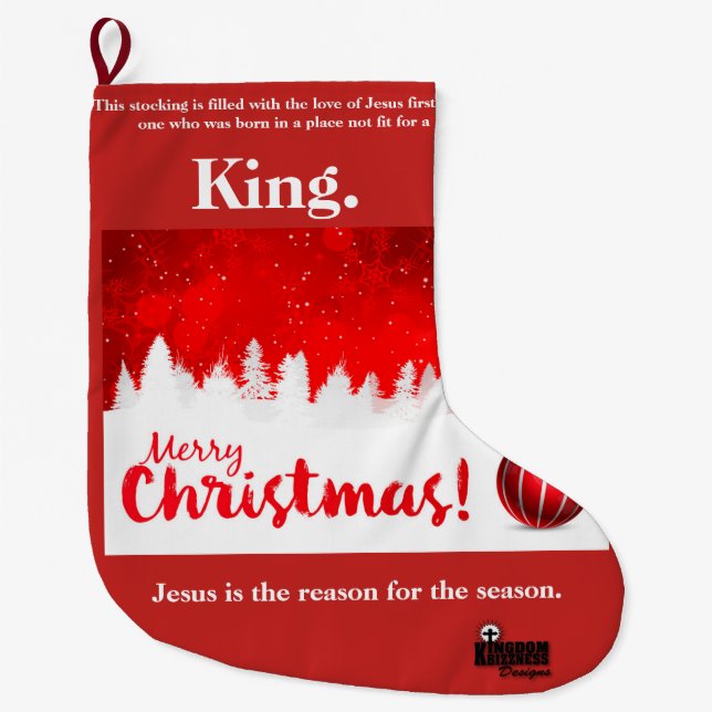 My Jesus Is The reason for The Season Large Christmas Stocking (Front)