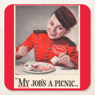 My Job's a Picnic Square Paper Coaster