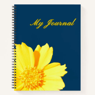 My Journal  Big yellow flower.Dark blue background