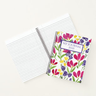 My Journal Custom Flowers Pink Purple Yellow