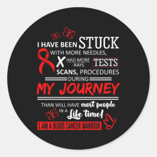 My Journey I Am A Blood Cancer Warrior Classic Round Sticker