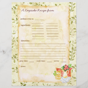 My Keepsake Recipes Pages