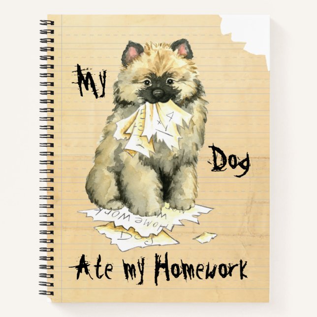 My Keeshond Ate My Homework Notebook (Front)