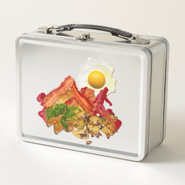 My Ketchup Gone Squatchin for Bacon Breakfast Metal Lunch Box (Front)