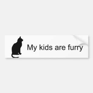 My Kids are Furry (Cat Silhouette) Bumper Sticker