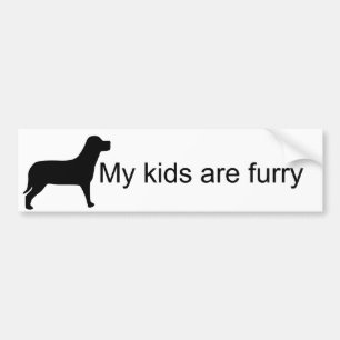 My Kids are Furry (Dog Silhouette) Bumper Sticker