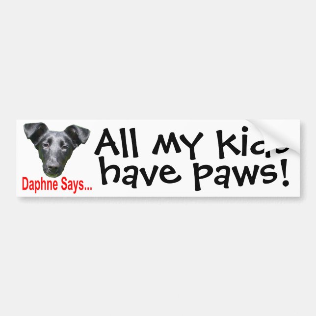 My kids have paws bumper sticker (Front)