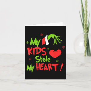 My Kids Stole Funny My Heart Matching Christmas Card