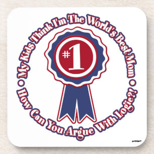 My Kids Think I'm The World's Best Mum - retro Coaster