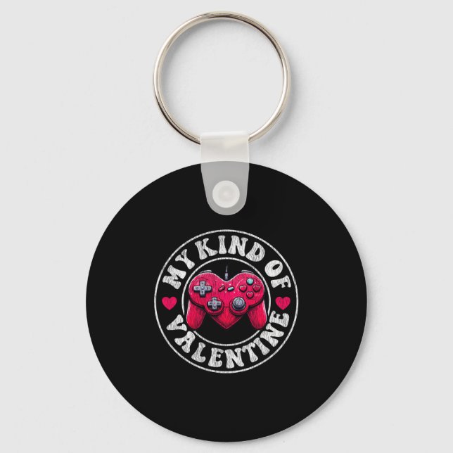 My Kind Valentine Gamer Cool Valentines Day Girl B Key Ring (Front)