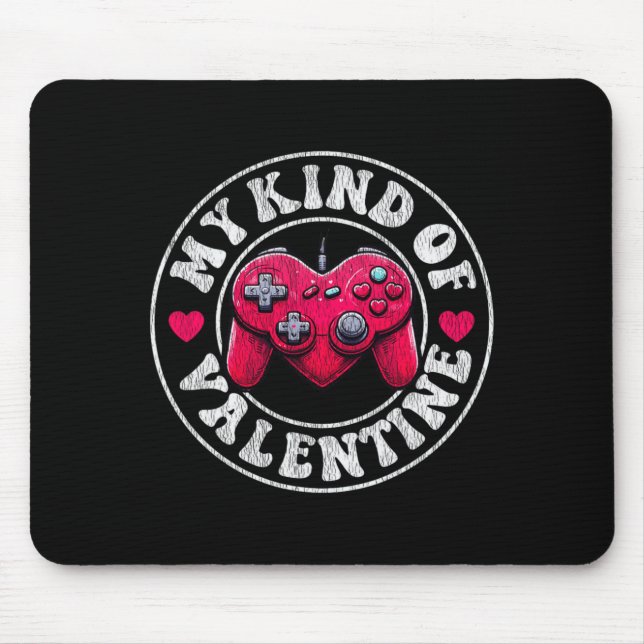 My Kind Valentine Gamer Cool Valentines Day Girl B Mouse Mat (Front)