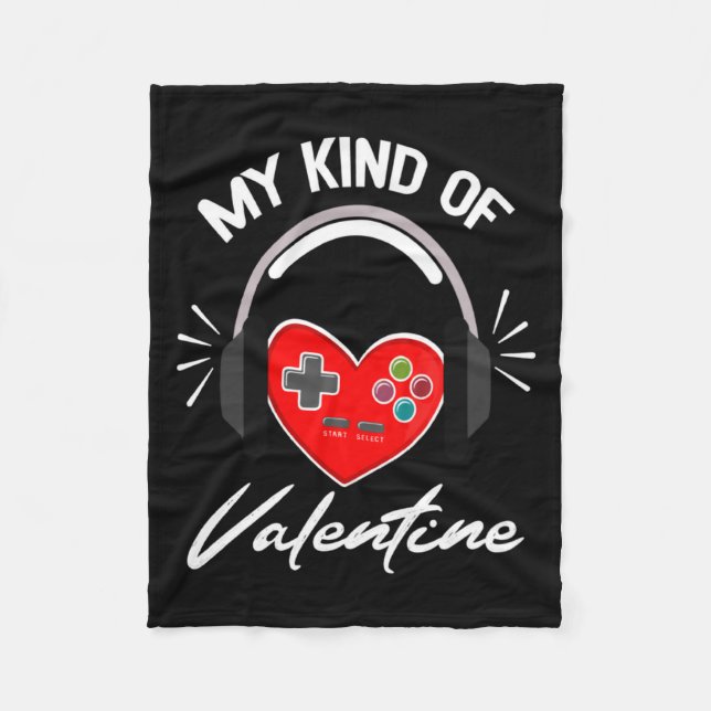 My Kind Valentine Gamer Valentines Day Gaming Boy  Fleece Blanket (Front)