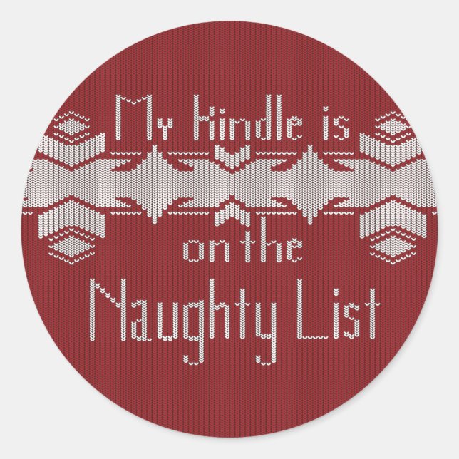 My Kindle Is on the Naughty List Sticker (Front)