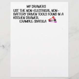 MY KITCHEN DRAWERS GAME CUSTOM LETTERHEAD