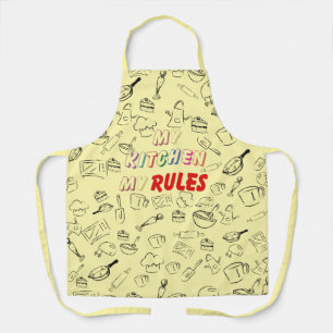 My Kitchen My Rules All-Over Print Apron