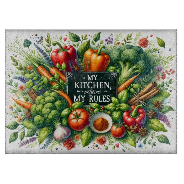 My Kitchen My Rules Cutting Board (Front)