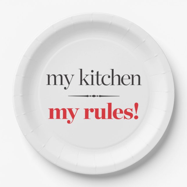 My Kitchen, My Rules Paper Plate (Front)