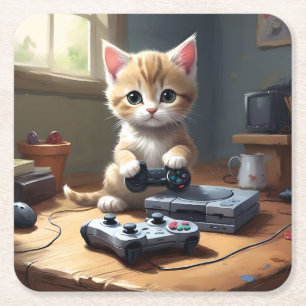 My Kitten The Expert Gamer, Party Paper Coasters