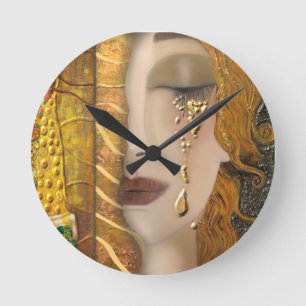 My Klimt Serie:Gold Round Clock