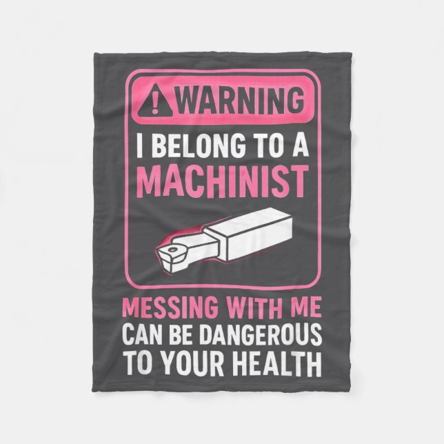 My Knight In Machinist Wife Girlfriend Funny Anniv Fleece Blanket (Front)