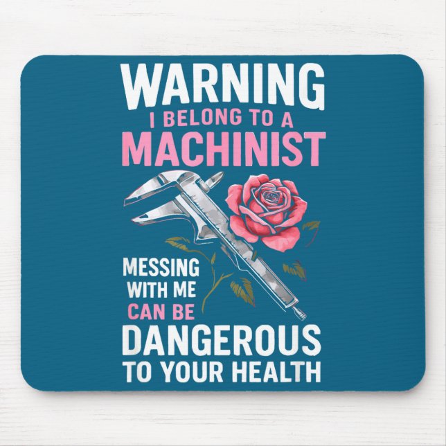 My Knight In Machinist Wife Girlfriend Funny Anniv Mouse Mat (Front)