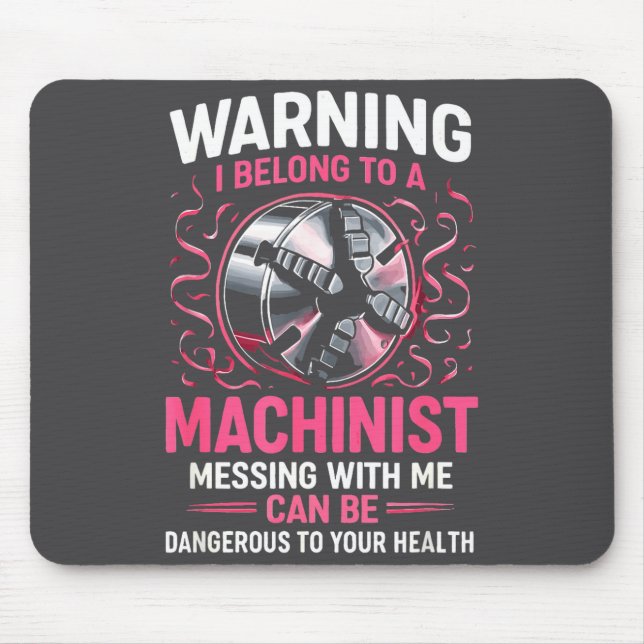 My Knight In Machinist Wife Girlfriend Funny Anniv Mouse Mat (Front)
