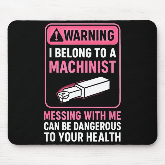 My Knight In Machinist Wife Girlfriend Funny Anniv Mouse Mat (Front)