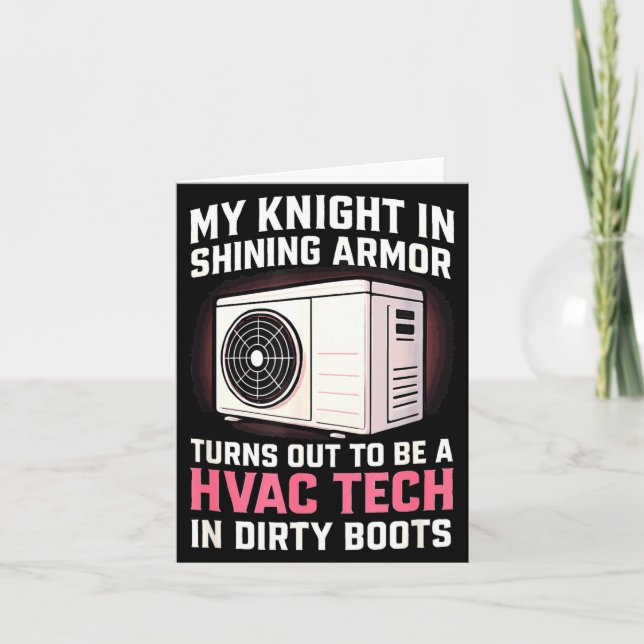 My Knight In Shining Funny Hvac Tech Wife Women Gi Card (Front)