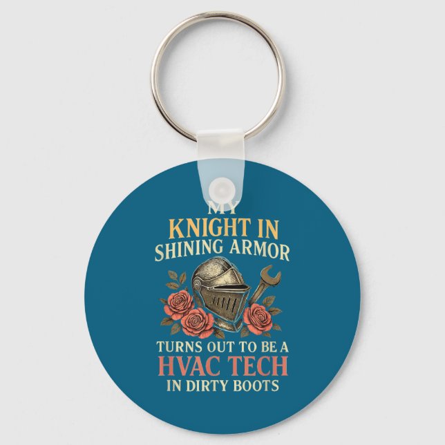 My Knight In Shining Funny Hvac Tech Wife Women Gi Key Ring (Front)