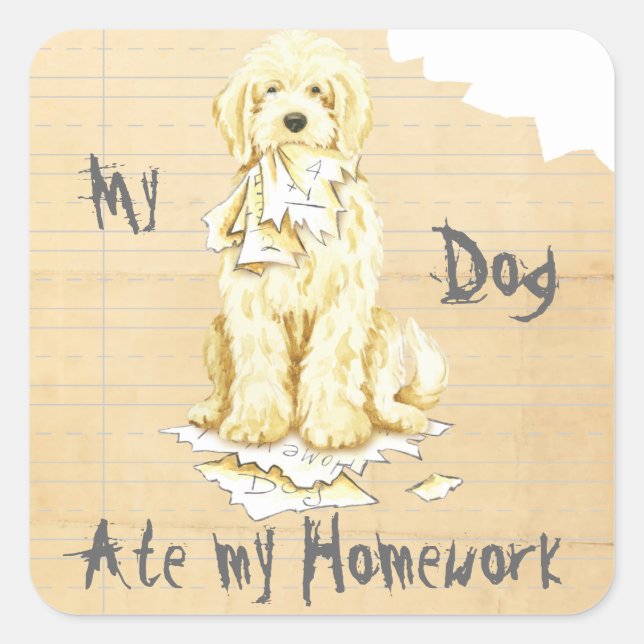 My Komondor Ate My Homework Square Sticker (Front)
