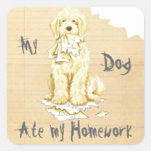My Komondor Ate My Homework Square Sticker