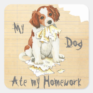 My Kooiker Ate My Homework Square Sticker
