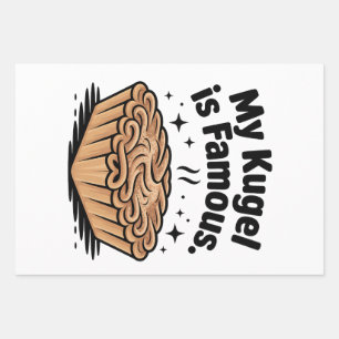 My Kugel Is Famous Funny Hanukkah Jewish Jew Wrapping Paper Sheet