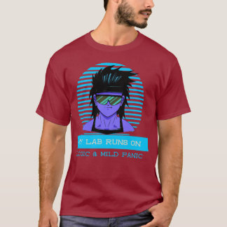 My Lab Runs on Logic & Mild Panic Science Teacher T-Shirt