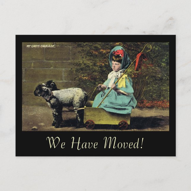 My Lady's Carriage / We Have Moved! Announcement Postcard (Front)