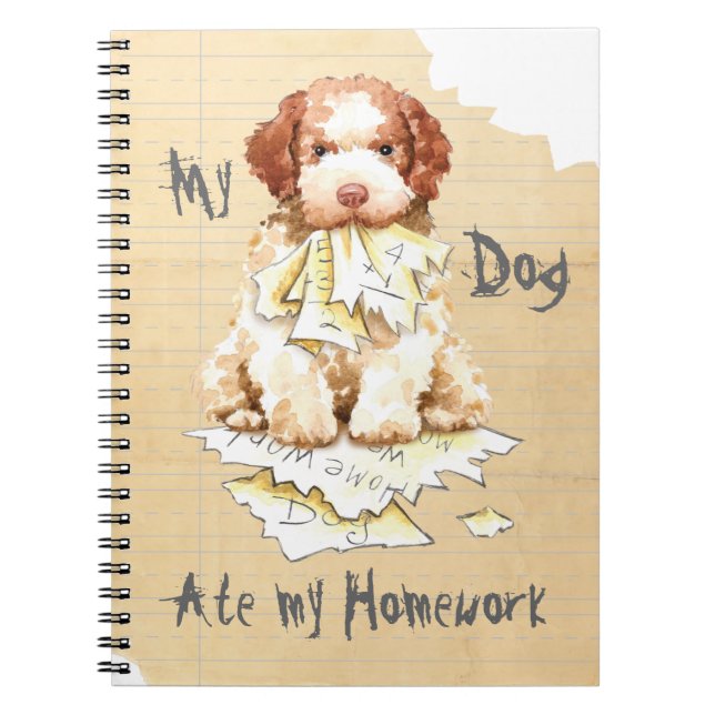 My Lagotto Ate My Homework Notebook (Front)