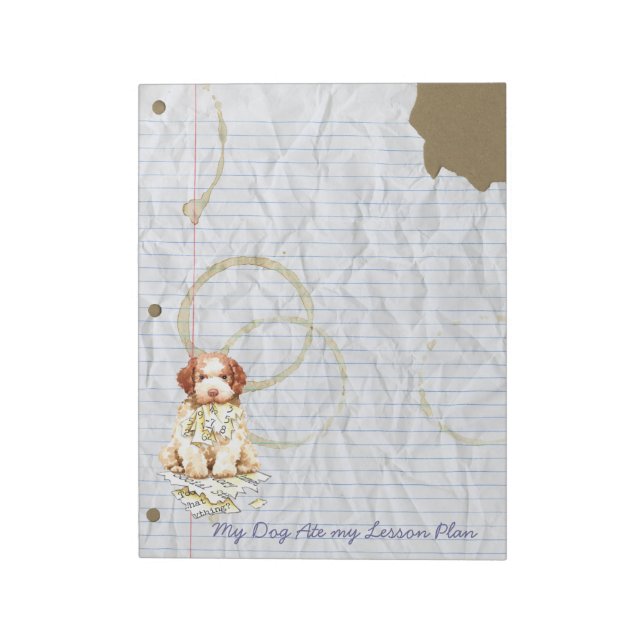 My Lagotto Ate My Lesson Plan Notepad (Rotated)