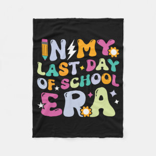 My Last Day Of School Era Kids Groovy Teachers Boy Fleece Blanket