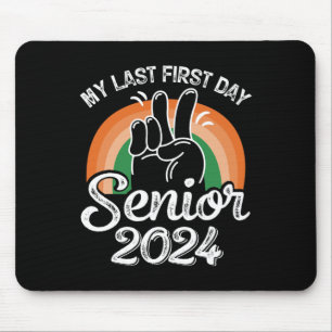My Last First Day Senior 2024 Retro Vintage back T Mouse Mat