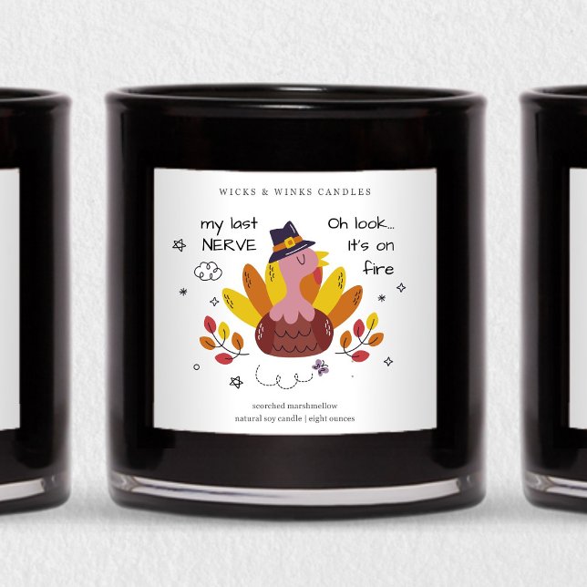 My Last Nerve Funny Thanksgiving Candle Label (Creator Uploaded)