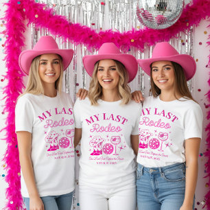 My Last Rodeo Personalised Pink Bachelorette Party T-Shirt