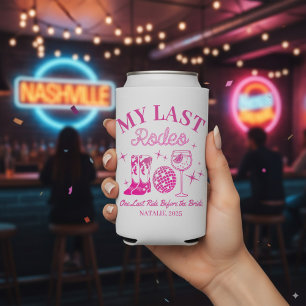 My Last Rodeo Personalized Pink Bachelorette Party Can Cooler