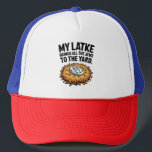 My Latke Bring All the Jews to the Yard Hanukkah  Trucker Hat<br><div class="desc">My Latke Bring Jews,  Hanukkah Food Meme,  Latke Lover Humour,  Jewish Culture Funny,  Festive Potato Pancake,  Hanukkah 2025,  Traditional Food Joke,  Hebrew Holiday Fun,  Latke Obsession,  Delicious Hanukkah</div>