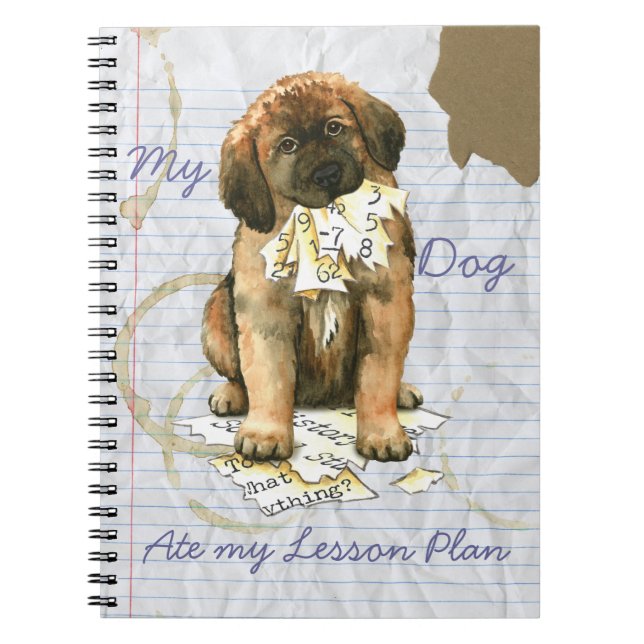 My Leonberger Ate My Lesson Plan Notebook (Front)