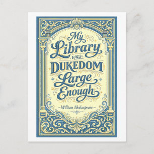 "My Library" Shakespeare Postcard