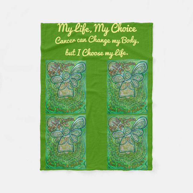 My Life Choice Cancer Angel Chemo Fleece Blanket (Front)