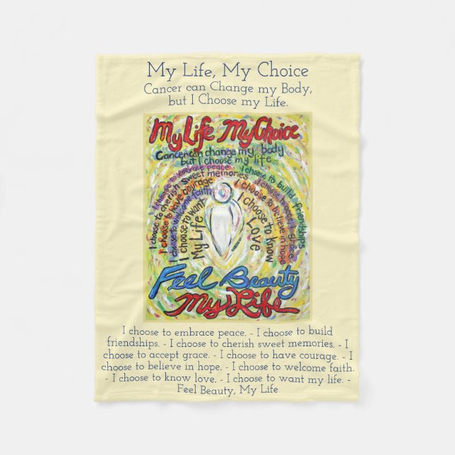 My Life Choice Cancer Angel Soft Fleece Blankets (Front)