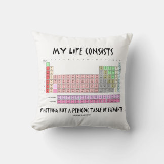 My Life Consists Nothing But Periodic Table Humour Cushion